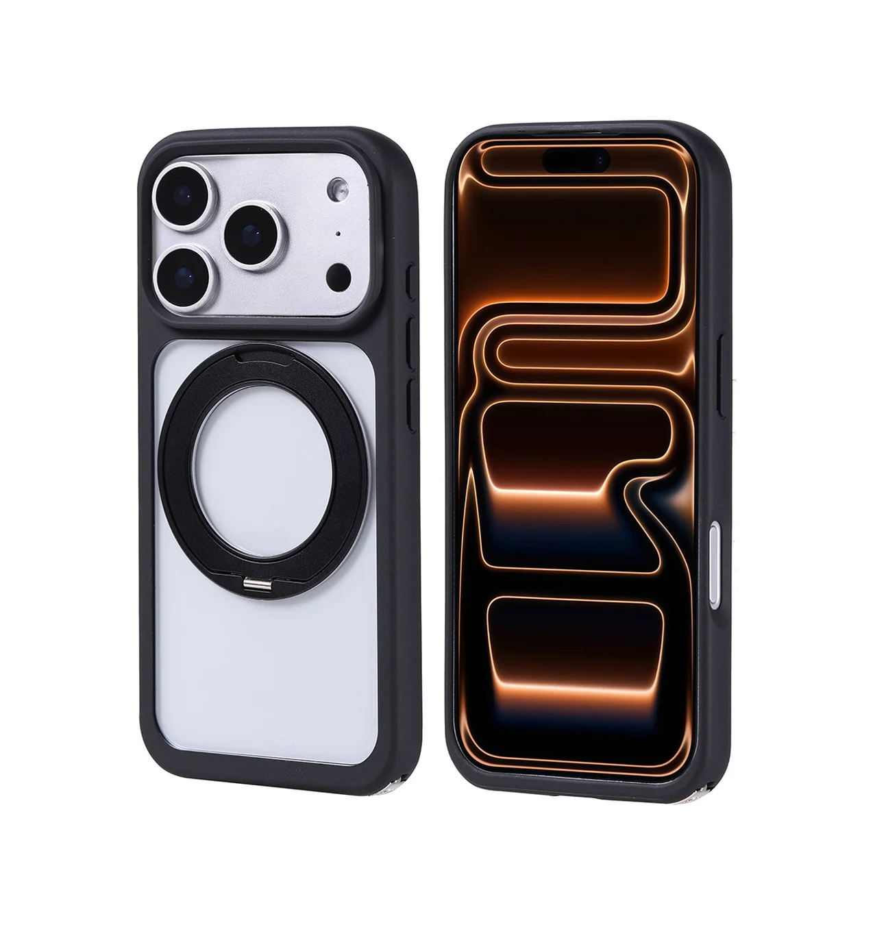 Lexroo Apple iPhone Uyumlu 17 Pro Kılıf M-safe Şarj Özellikli Standlı Piza Silikon Kılıf - Siyah Lexroo Apple iPhone Uyumlu 17 Pro Kılıf M-safe Şarj Özellikli Standlı Piza Silikon Kılıf - Siyah