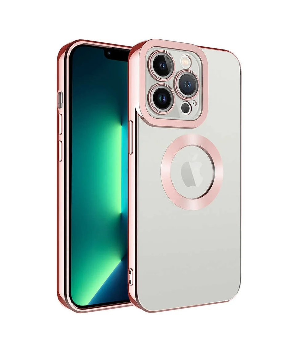 Lexroo Apple iPhone Uyumlu 13 Pro Kılıf Kamera Korumalı Logo Gösteren Omega Kılıf - Rose Gold Lexroo Apple iPhone Uyumlu 13 Pro Kılıf Kamera Korumalı Logo Gösteren Omega Kılıf - Rose Gold