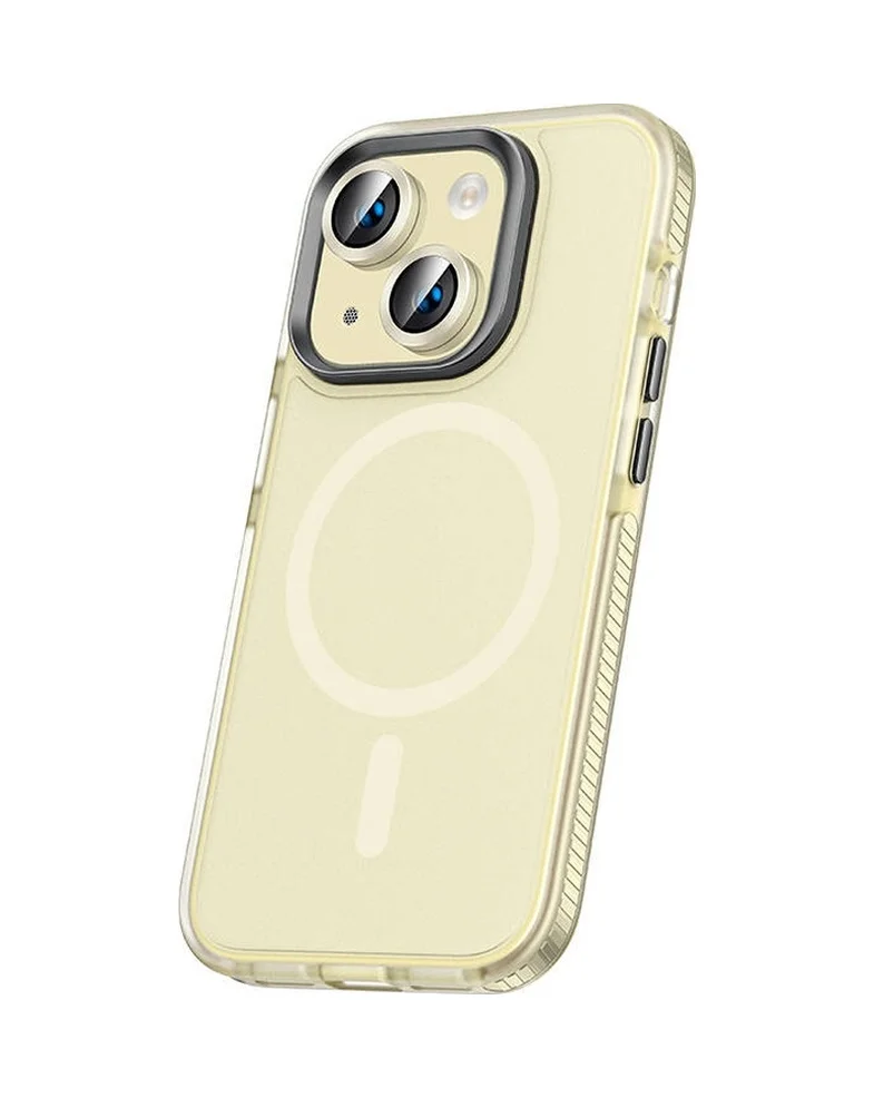 Lexroo Apple iPhone Uyumlu 15 Kılıf Airbagli M-safe Wireless Şarj Özellikli Lens Koruyuculu Klaptika Kılıf - Sarı Lexroo Apple iPhone Uyumlu 15 Kılıf Airbagli M-safe Wireless Şarj Özellikli Lens Koruyuculu Klaptika Kılıf - Sarı