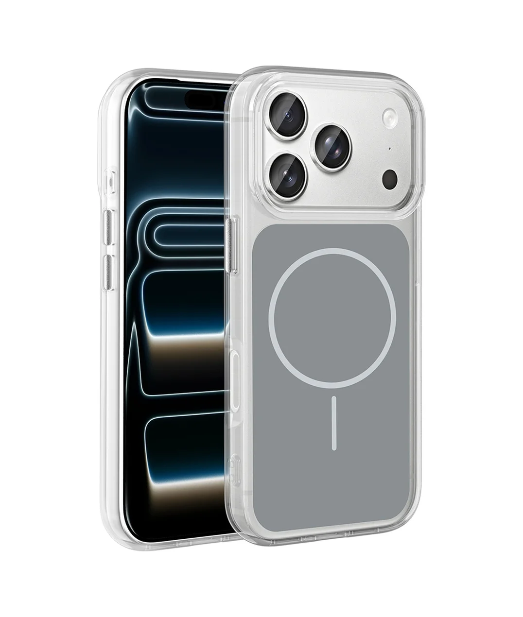 Lexroo Apple iPhone Uyumlu 17 Pro Kılıf Metal Buton Tasarımlı İkonik Sert Silikon Kılıf - Gri Lexroo Apple iPhone Uyumlu 17 Pro Kılıf Metal Buton Tasarımlı İkonik Sert Silikon Kılıf - Gri
