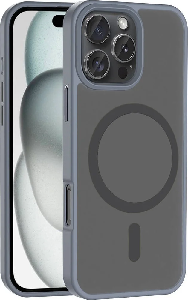 Lexroo Apple iPhone Uyumlu 16 Pro Max Kılıf M-safe Şarj Özellikli Mat Arka Yüzey Sio Kılıf - Gri Lexroo Apple iPhone Uyumlu 16 Pro Max Kılıf M-safe Şarj Özellikli Mat Arka Yüzey Sio Kılıf - Gri