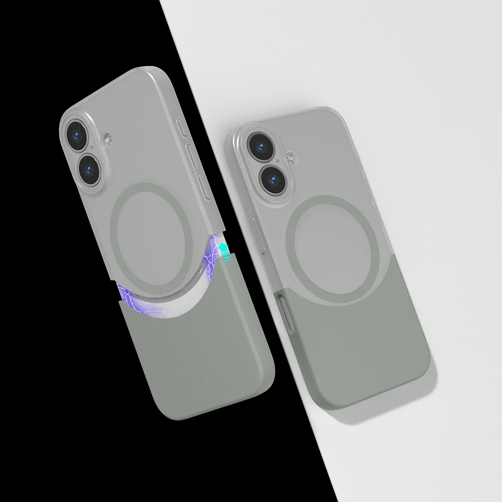 Lexroo Apple iPhone Uyumlu 16 Kılıf M-safe Şarj Özellikli Mıknatıslı Duble Kılıf - Gri Lexroo Apple iPhone Uyumlu 16 Kılıf M-safe Şarj Özellikli Mıknatıslı Duble Kılıf - Gri