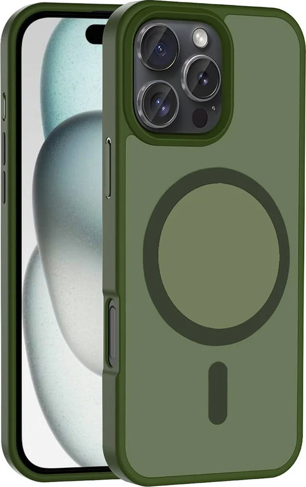 Lexroo Apple iPhone Uyumlu 16 Pro Max Kılıf M-safe Şarj Özellikli Mat Arka Yüzey Sio Kılıf - Koyu Yeşil Lexroo Apple iPhone Uyumlu 16 Pro Max Kılıf M-safe Şarj Özellikli Mat Arka Yüzey Sio Kılıf - Koyu Yeşil