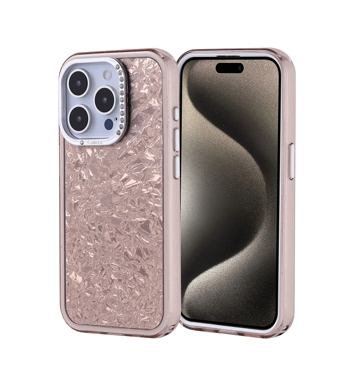 Lexroo Apple iPhone Uyumlu 15 Pro Kılıf Taşlı Tasarımlı Kapi Kılıf - Gold Lexroo Apple iPhone Uyumlu 15 Pro Kılıf Taşlı Tasarımlı Kapi Kılıf - Gold
