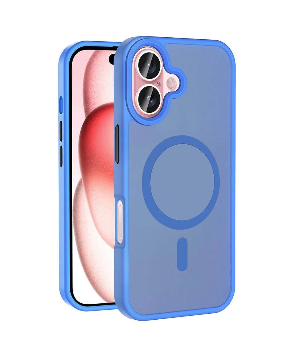Lexroo Apple iPhone Uyumlu 16 Plus Kılıf M-safe Şarj Özellikli Mat Arka Yüzey Sio Kılıf - Mavi Lexroo Apple iPhone Uyumlu 16 Plus Kılıf M-safe Şarj Özellikli Mat Arka Yüzey Sio Kılıf - Mavi