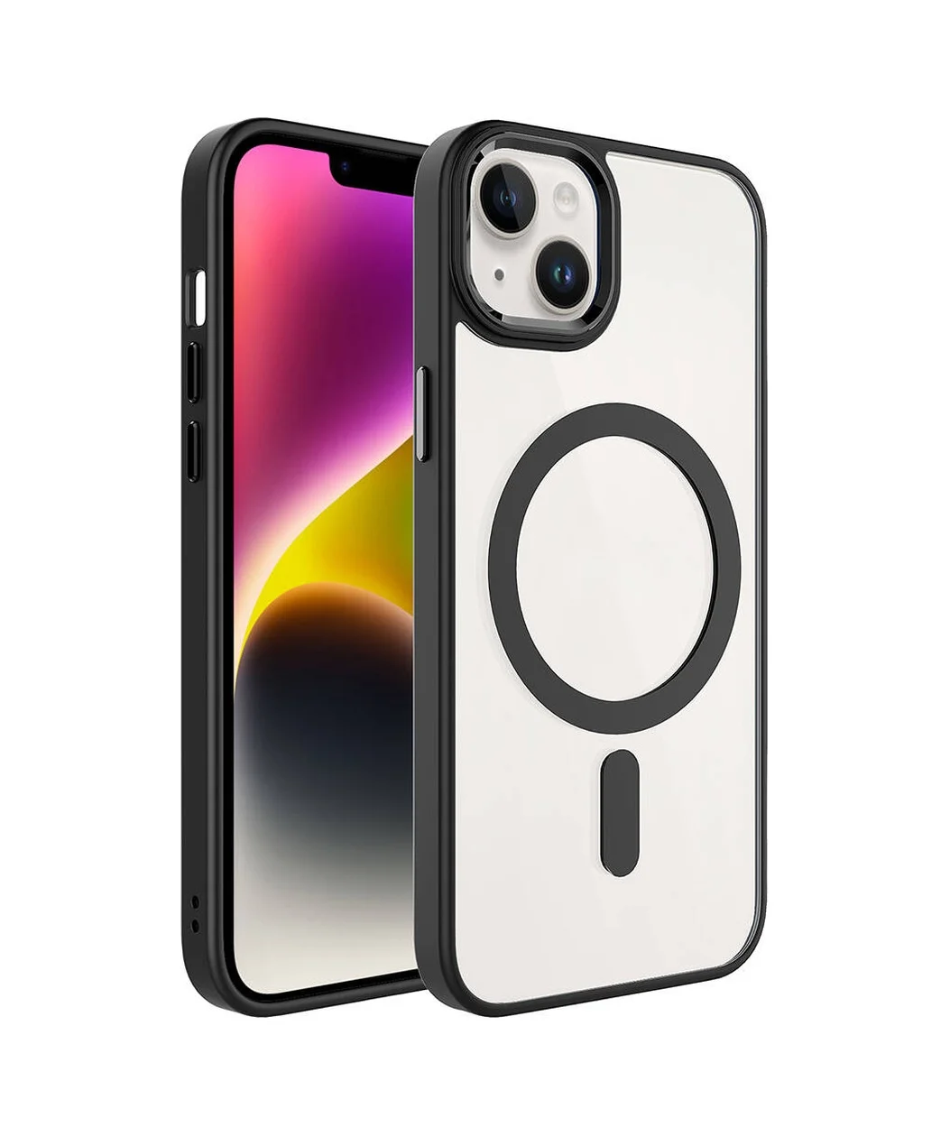 Lexroo Apple iPhone Uyumlu 13 Kılıf Wireless Şarj Özellikli Krom M-safe Silikon Kılıf - Siyah Lexroo Apple iPhone Uyumlu 13 Kılıf Wireless Şarj Özellikli Krom M-safe Silikon Kılıf - Siyah