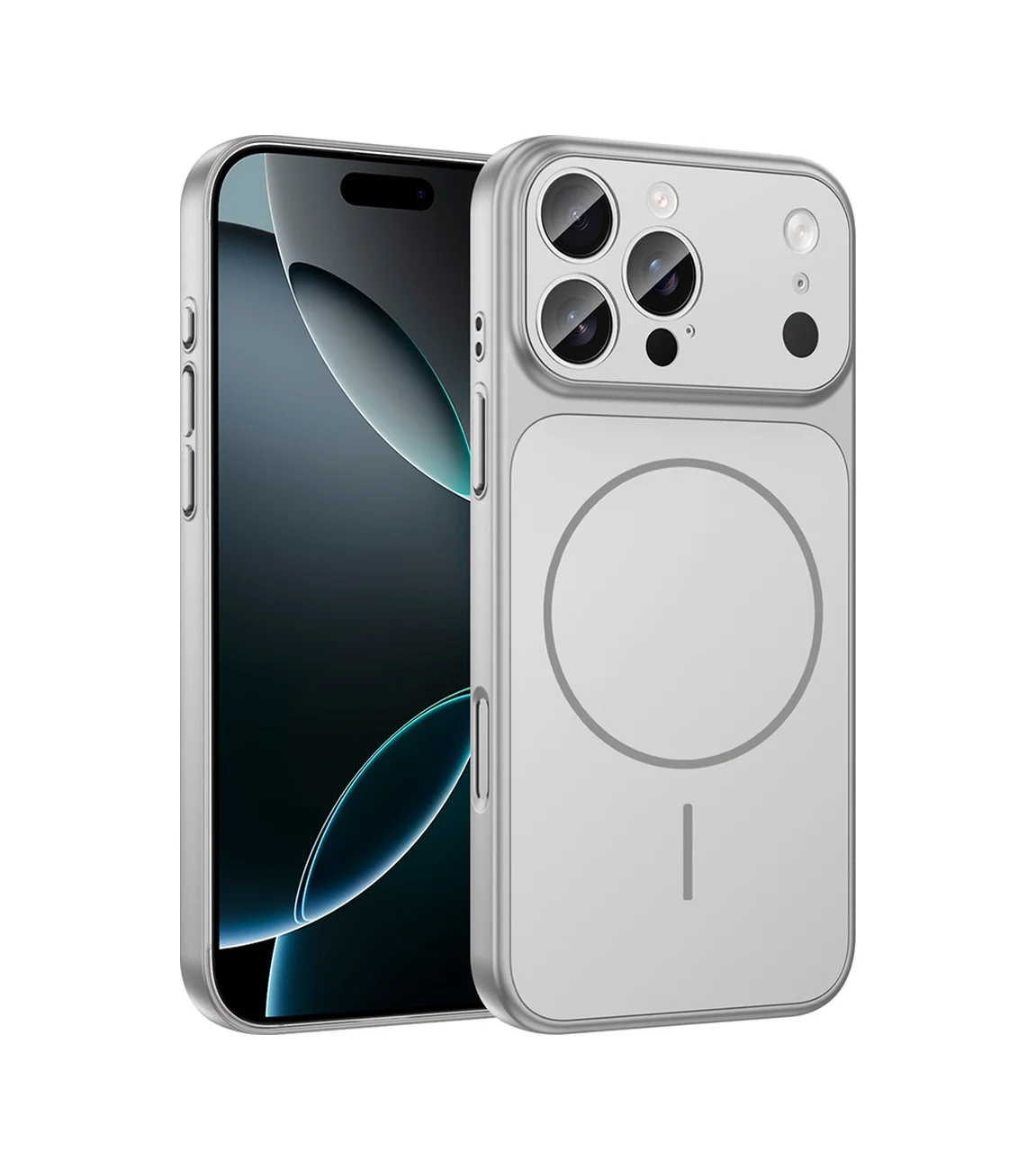 Lexroo Apple iPhone Uyumlu 14 Pro Kılıf M-safe Şarj Özellikli Kamera Korumalı Formen Kılıf - Gümüş Lexroo Apple iPhone Uyumlu 14 Pro Kılıf M-safe Şarj Özellikli Kamera Korumalı Formen Kılıf - Gümüş
