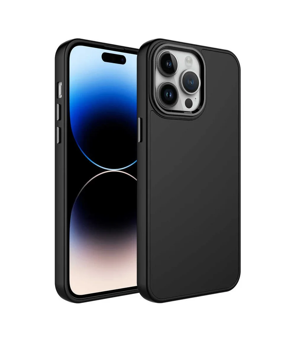 Lexroo Apple iPhone Uyumlu 13 Pro Max Kılıf Metal Çerçeve Ve Buton Tasarımlı Silikon Luna Kılıf - Siyah Lexroo Apple iPhone Uyumlu 13 Pro Max Kılıf Metal Çerçeve Ve Buton Tasarımlı Silikon Luna Kılıf - Siyah