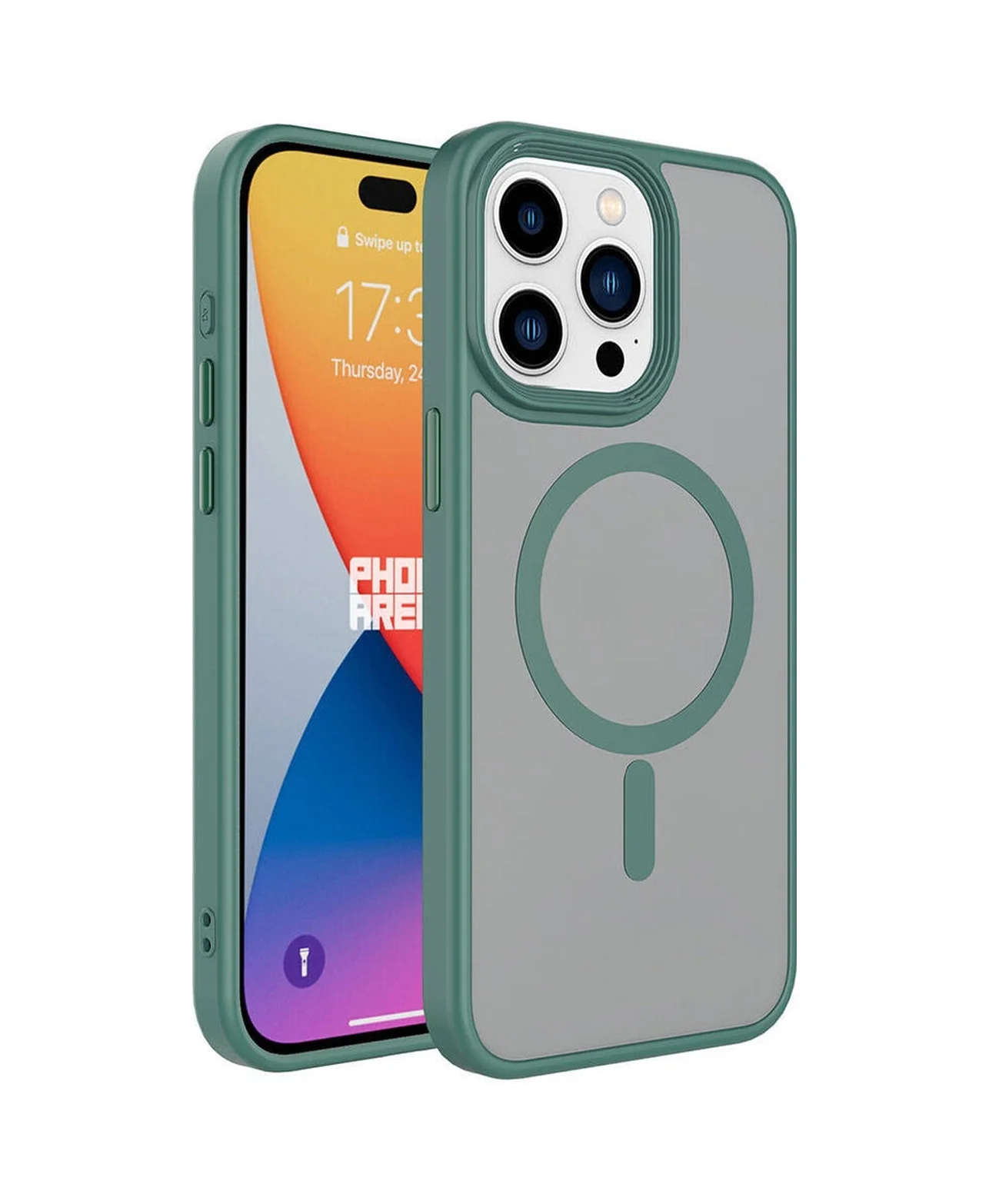 Lexroo Apple iPhone Uyumlu 15 Pro Max Kılıf Mat Arka Yüzey Wireless Şarj Özellikli Flet M-safe Kılıf - Yeşil Lexroo Apple iPhone Uyumlu 15 Pro Max Kılıf Mat Arka Yüzey Wireless Şarj Özellikli Flet M-safe Kılıf - Yeşil