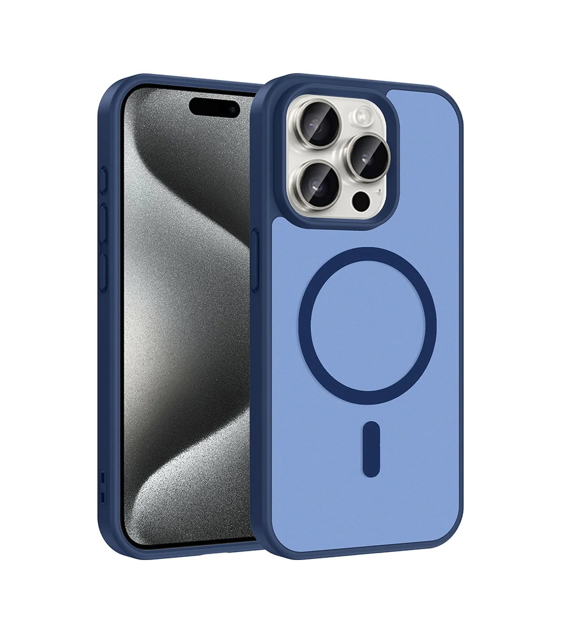 Lexroo Apple iPhone Uyumlu 15 Pro Max Kılıf M-safe Şarj Özellikli Babet Kılıf - Mavi Lexroo Apple iPhone Uyumlu 15 Pro Max Kılıf M-safe Şarj Özellikli Babet Kılıf - Mavi