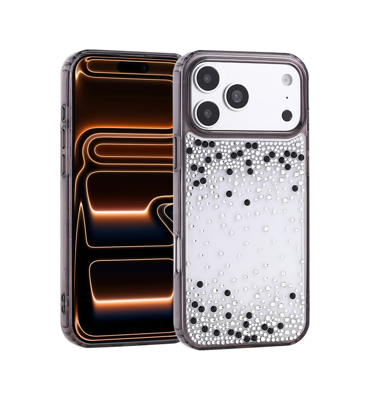 Lexroo Apple iPhone Uyumlu 18 Pro Kılıf Airbag Tasarımlı Damla Taşlı Şeffaf Pera Silikon Kılıf - Siyah Lexroo Apple iPhone Uyumlu 18 Pro Kılıf Airbag Tasarımlı Damla Taşlı Şeffaf Pera Silikon Kılıf - Siyah