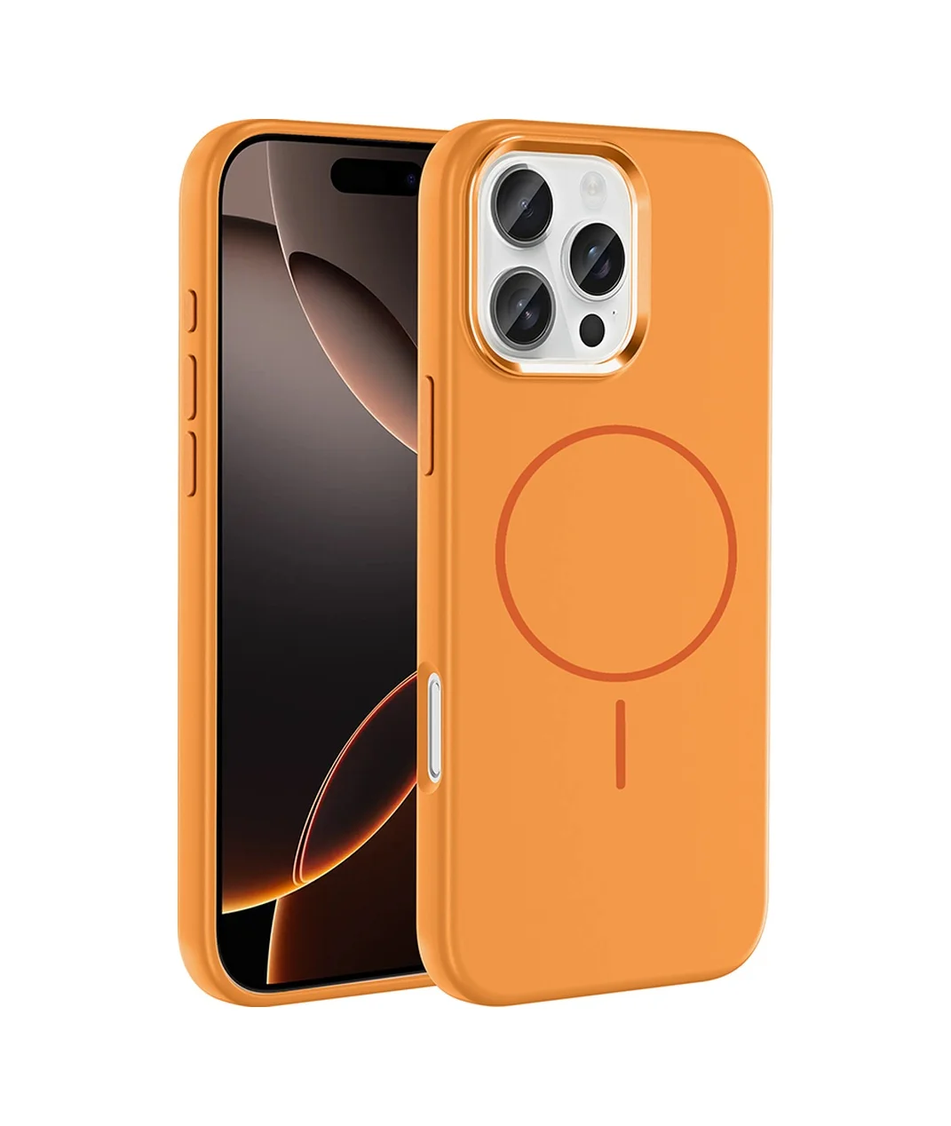 Lexroo Apple iPhone Uyumlu 16 Pro Kılıf M-safe Şarj Özellikli Metal Kamera Çerçeveli Edi Silikon Kılıf - Turuncu Lexroo Apple iPhone Uyumlu 16 Pro Kılıf M-safe Şarj Özellikli Metal Kamera Çerçeveli Edi Silikon Kılıf - Turuncu