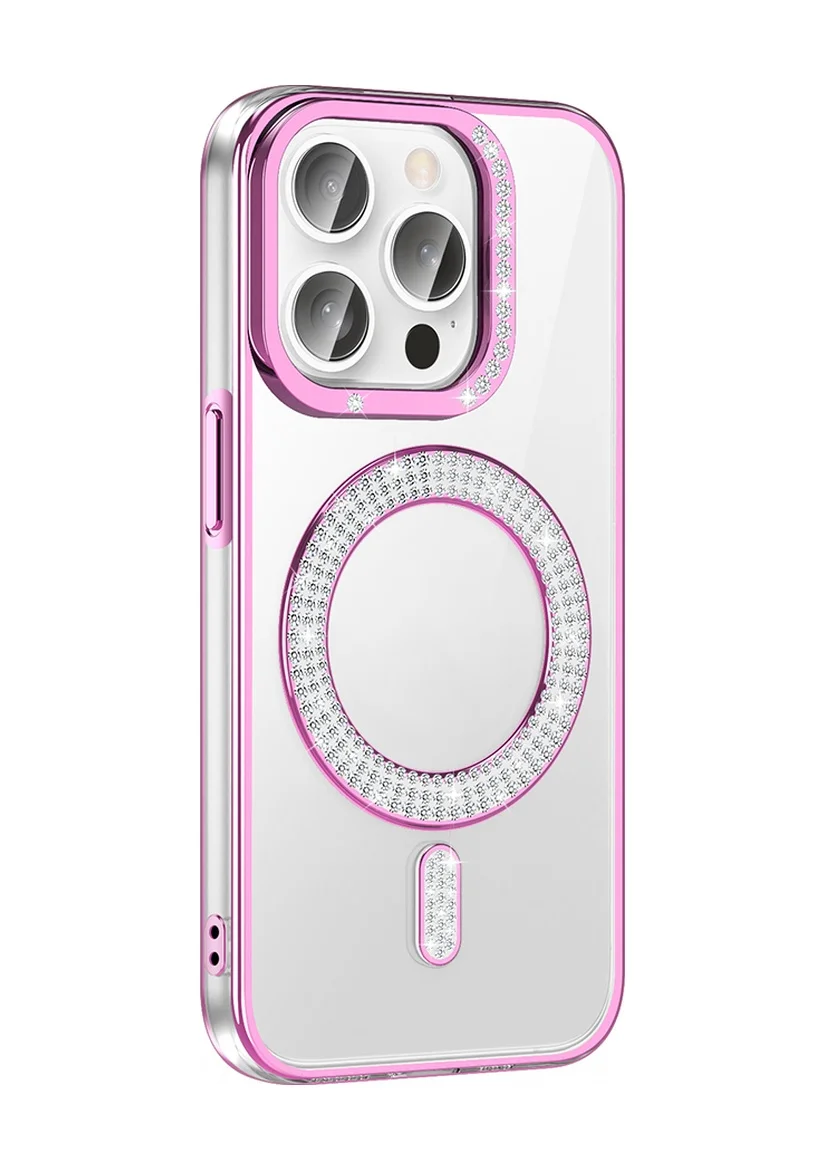 Lexroo Apple iPhone Uyumlu 14 Pro Max Kılıf Pırlanta Taş Tasarımlı M-safe Şarj Özellikli Karetta - Rose Gold Lexroo Apple iPhone Uyumlu 14 Pro Max Kılıf Pırlanta Taş Tasarımlı M-safe Şarj Özellikli Karetta - Rose Gold