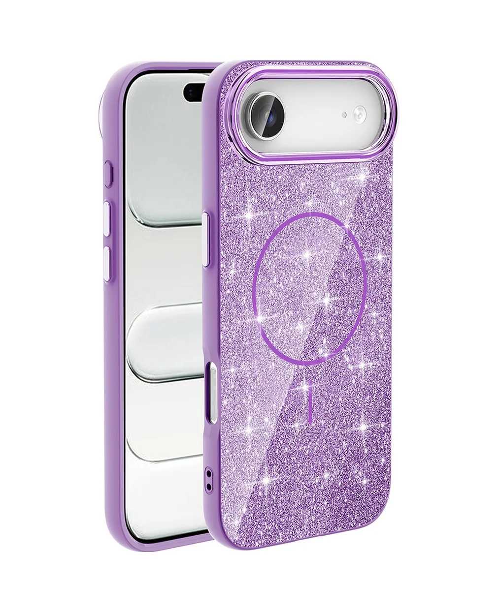 Lexroo Apple iPhone Uyumlu 17 Air Kılıf M-safe Şarj Özellikli Parlayan Simli Okso Kılıf - Derin Mor Lexroo Apple iPhone Uyumlu 17 Air Kılıf M-safe Şarj Özellikli Parlayan Simli Okso Kılıf - Derin Mor