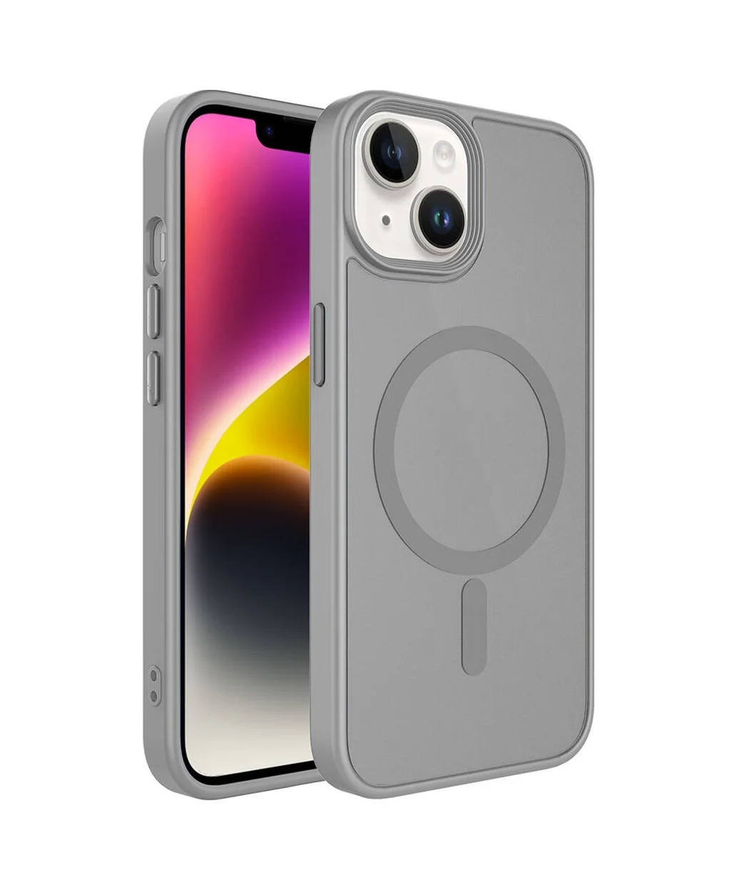 Lexroo Apple iPhone Uyumlu 13 Kılıf Mat Arka Yüzey Wireless Şarj Özellikli Flet M-safe Kılıf - Gri Lexroo Apple iPhone Uyumlu 13 Kılıf Mat Arka Yüzey Wireless Şarj Özellikli Flet M-safe Kılıf - Gri