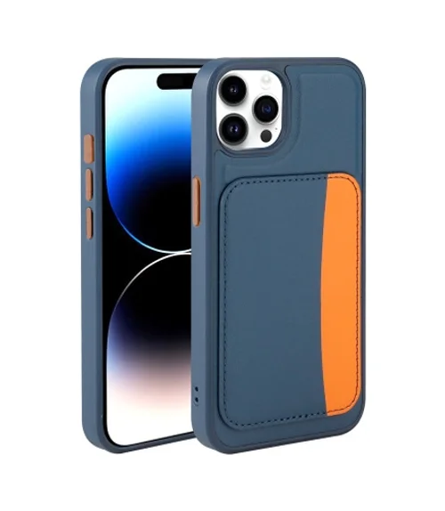 Lexroo Apple iPhone Uyumlu 14 Pro Max Kartlıklı X-kart Silikon Kılıf - Lacivert Lexroo Apple iPhone Uyumlu 14 Pro Max Kartlıklı X-kart Silikon Kılıf - Lacivert