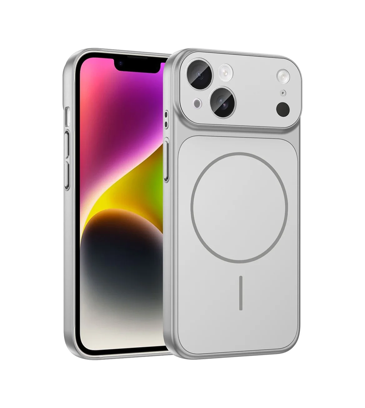 Lexroo Apple iPhone Uyumlu 14 Kılıf M-safe Şarj Özellikli Kamera Korumalı Formen Kılıf - Gümüş Lexroo Apple iPhone Uyumlu 14 Kılıf M-safe Şarj Özellikli Kamera Korumalı Formen Kılıf - Gümüş