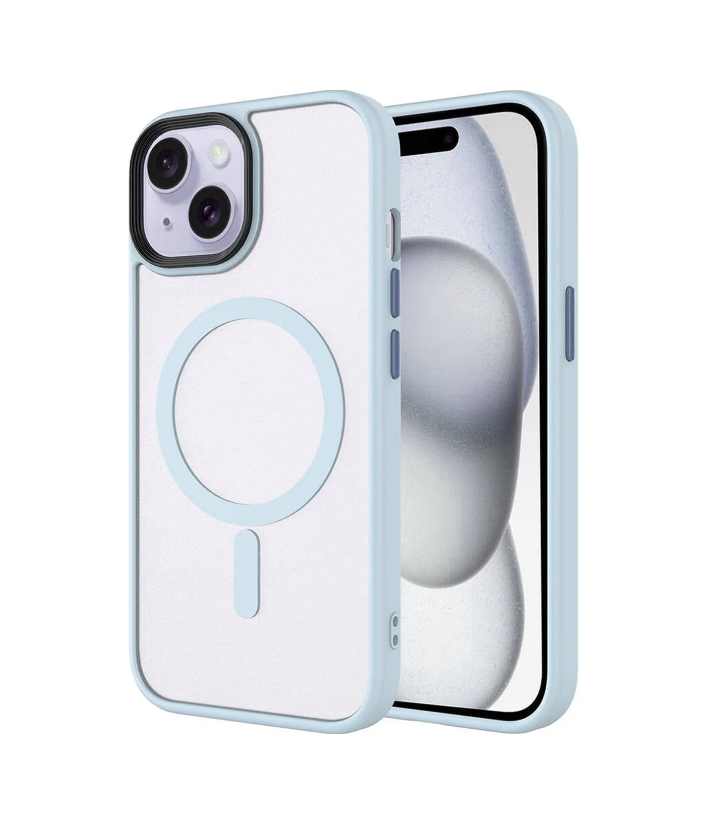 Lexroo Apple iPhone Uyumlu 15 Kılıf Mat Arka Yüzey Wireless Şarj Özellikli Flet M-safe Kılıf - Mavi Açık Lexroo Apple iPhone Uyumlu 15 Kılıf Mat Arka Yüzey Wireless Şarj Özellikli Flet M-safe Kılıf - Mavi Açık