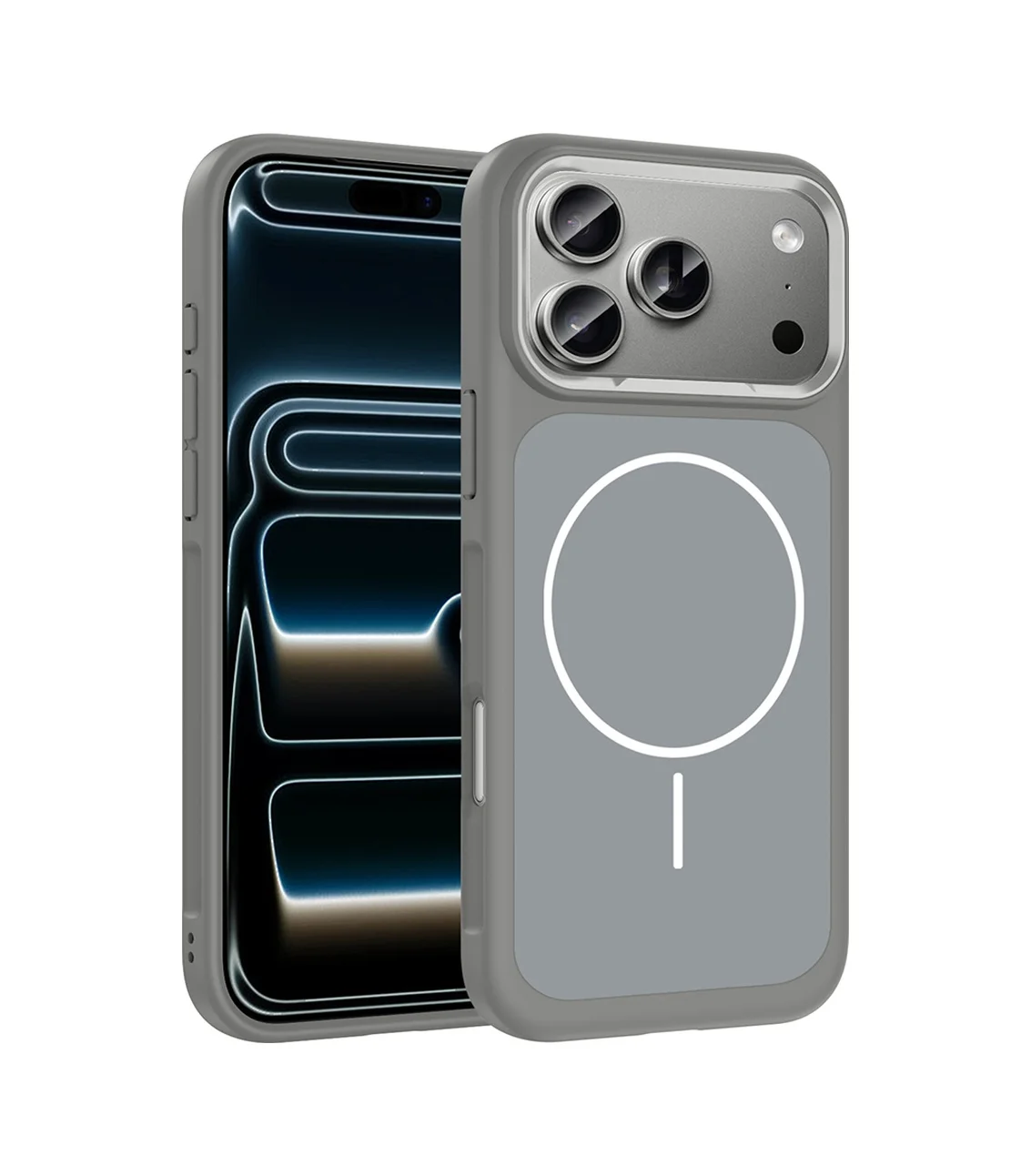 Lexroo Apple iPhone Uyumlu 17 Pro Max Kılıf M-safe Şarj Özellikli Metal Kamera Çerçeveli Sanremo Silikon - Gri Lexroo Apple iPhone Uyumlu 17 Pro Max Kılıf M-safe Şarj Özellikli Metal Kamera Çerçeveli Sanremo Silikon - Gri