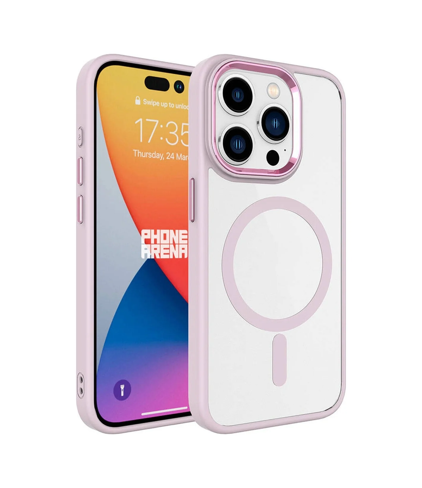 Lexroo Apple iPhone Uyumlu 15 Pro Max Kılıf Wireless Şarj Özellikli Krom M-safe Silikon Kılıf - Pembe Açık Lexroo Apple iPhone Uyumlu 15 Pro Max Kılıf Wireless Şarj Özellikli Krom M-safe Silikon Kılıf - Pembe Açık