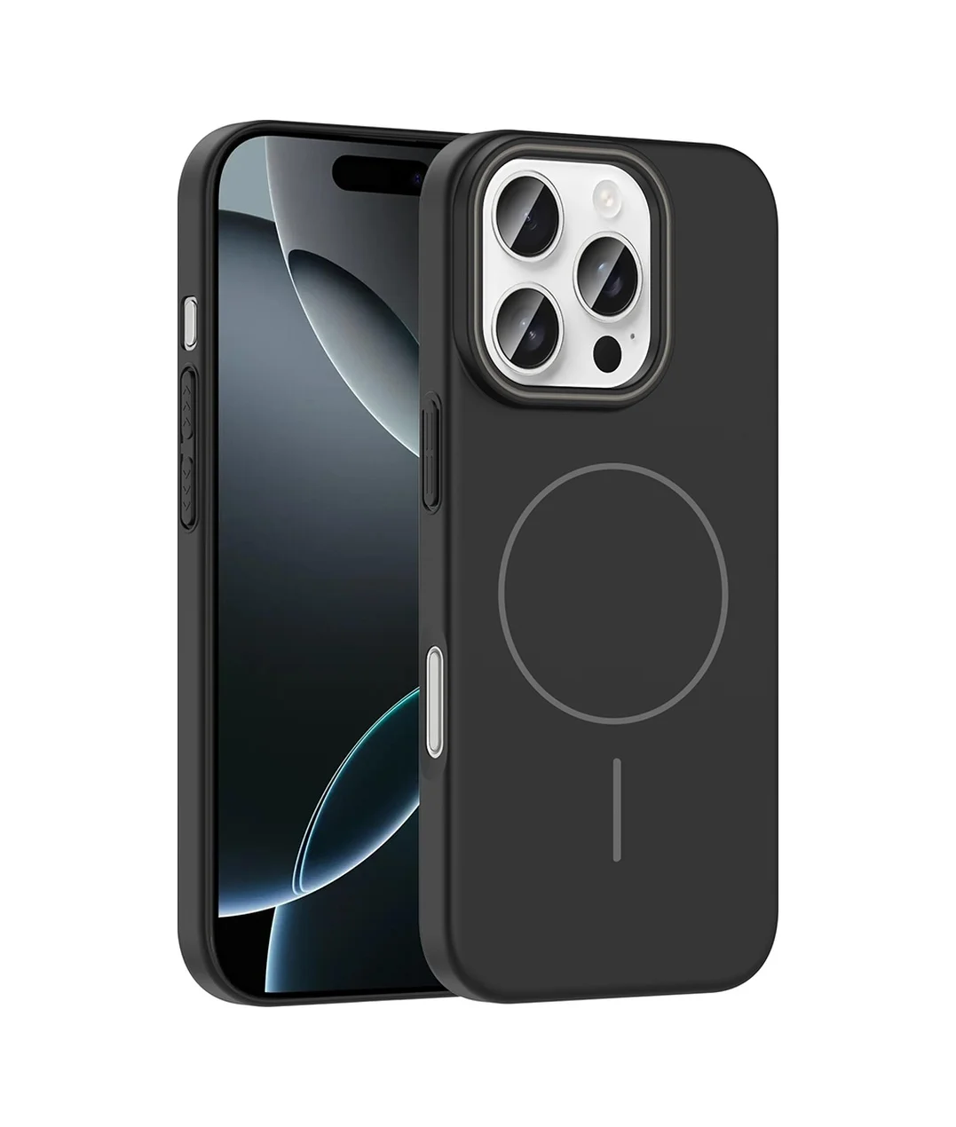 Lexroo Apple iPhone Uyumlu 16 Pro Max Kılıf M-safe Şarj Özellikli Ruby Sert Kılıf - Siyah Lexroo Apple iPhone Uyumlu 16 Pro Max Kılıf M-safe Şarj Özellikli Ruby Sert Kılıf - Siyah