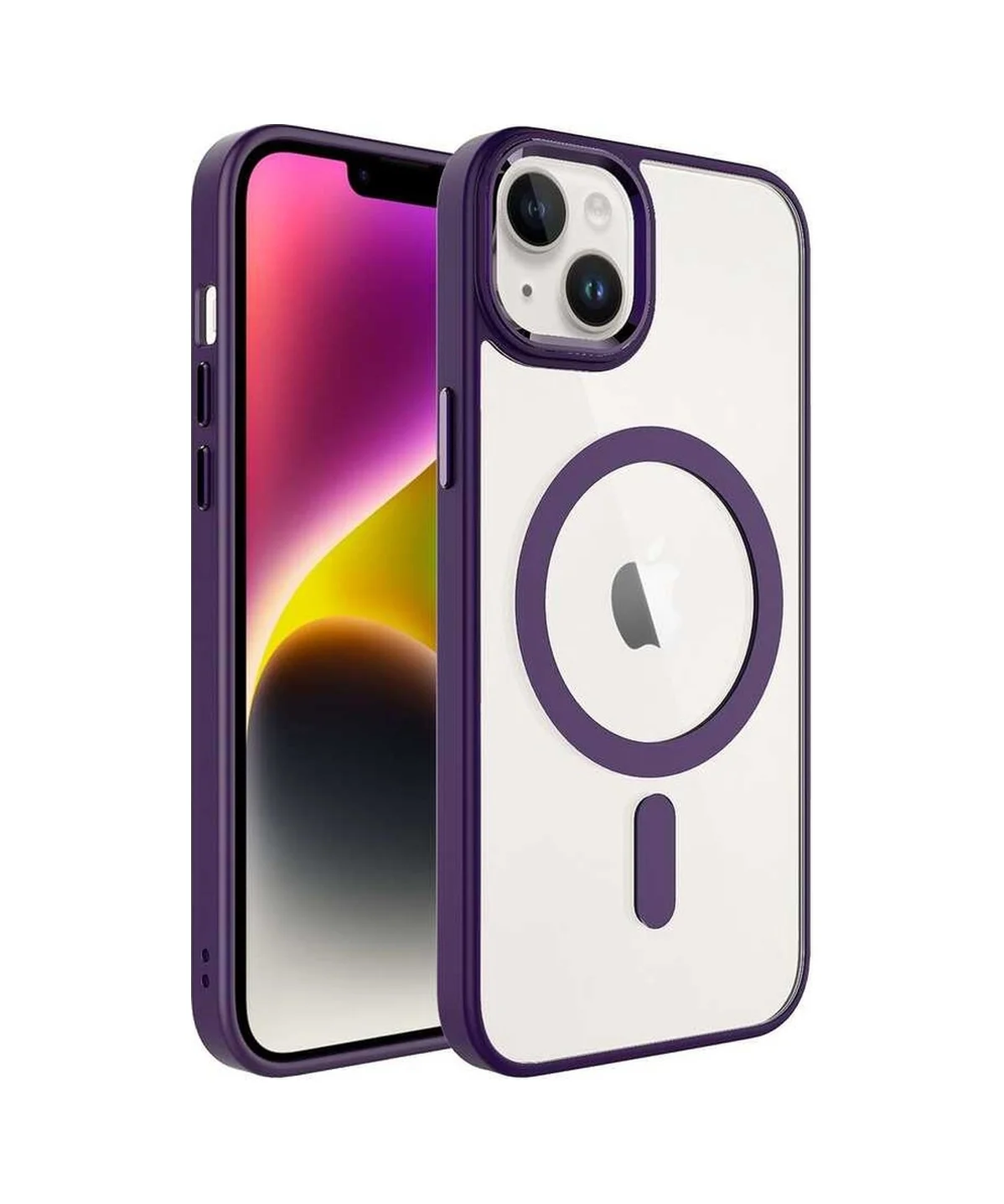 Lexroo Apple iPhone Uyumlu 14 Kılıf Wireless Şarj Özellikli Krom M-safe Silikon Kılıf - Derin Mor Lexroo Apple iPhone Uyumlu 14 Kılıf Wireless Şarj Özellikli Krom M-safe Silikon Kılıf - Derin Mor