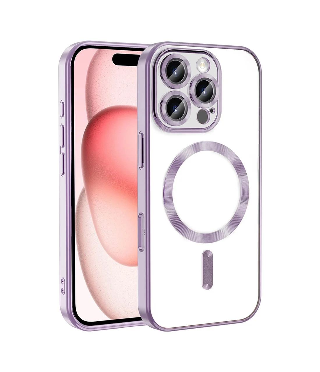 Lexroo Apple iPhone Uyumlu 16 Pro Max Kılıf Kamera Korumalı M-safe Wireless Şarj Özellikli Demre Kılıf - Lila Lexroo Apple iPhone Uyumlu 16 Pro Max Kılıf Kamera Korumalı M-safe Wireless Şarj Özellikli Demre Kılıf - Lila