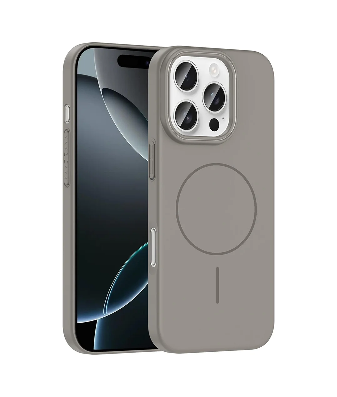 Lexroo Apple iPhone Uyumlu 16 Pro Max Kılıf M-safe Şarj Özellikli Ruby Sert Kılıf - Gri Lexroo Apple iPhone Uyumlu 16 Pro Max Kılıf M-safe Şarj Özellikli Ruby Sert Kılıf - Gri