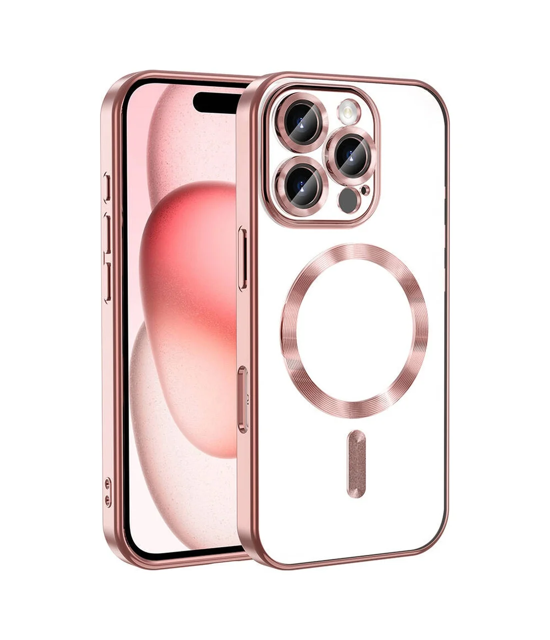 Lexroo Apple iPhone Uyumlu 16 Pro Kılıf Kamera Korumalı M-safe Wireless Şarj Özellikli Demre Kılıf - Rose Gold Lexroo Apple iPhone Uyumlu 16 Pro Kılıf Kamera Korumalı M-safe Wireless Şarj Özellikli Demre Kılıf - Rose Gold