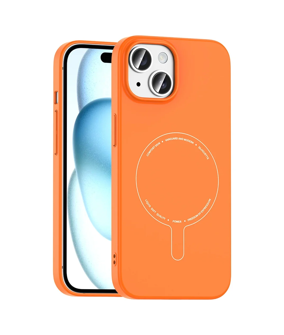 Lexroo Apple iPhone Uyumlu 15 Kılıf M-safe Şarj Özellikli Kamera Korumalı Elio Sert Pc Kılıf - Turuncu Lexroo Apple iPhone Uyumlu 15 Kılıf M-safe Şarj Özellikli Kamera Korumalı Elio Sert Pc Kılıf - Turuncu