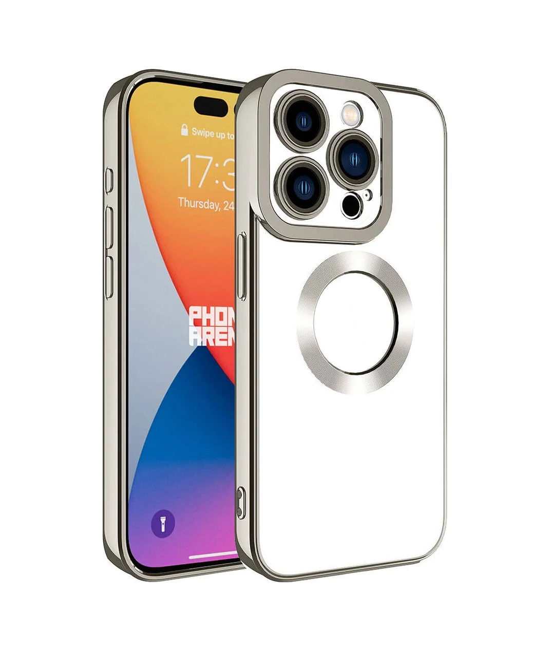 Lexroo Apple iPhone Uyumlu 15 Pro Kılıf Kamera Korumalı Logo Gösteren Omega Kılıf - Titanyum Çok Renkli Lexroo Apple iPhone Uyumlu 15 Pro Kılıf Kamera Korumalı Logo Gösteren Omega Kılıf - Titanyum Çok Renkli