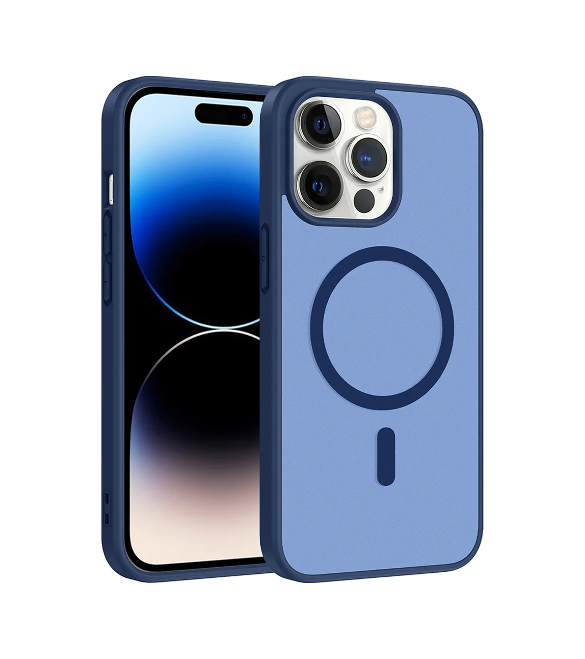Lexroo Apple iPhone Uyumlu 14 Pro Kılıf M-safe Şarj Özellikli Babet Kılıf - Mavi Lexroo Apple iPhone Uyumlu 14 Pro Kılıf M-safe Şarj Özellikli Babet Kılıf - Mavi