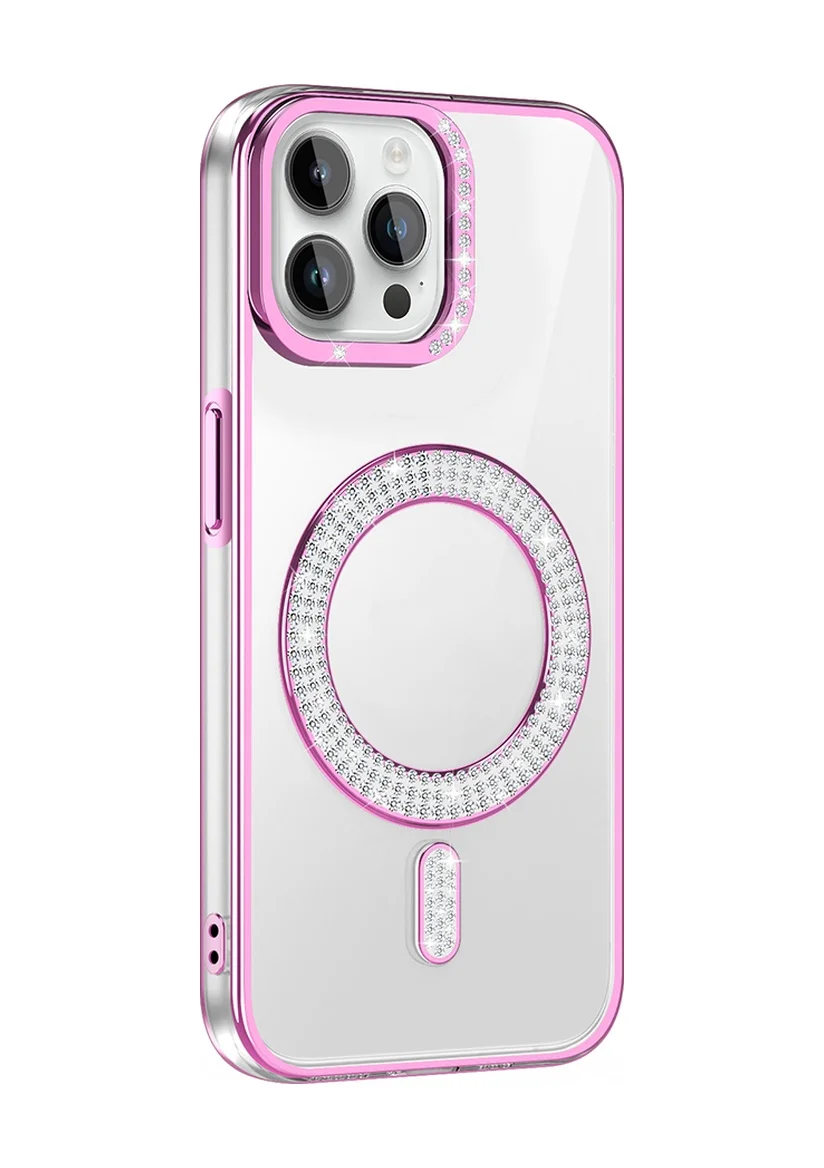 Lexroo Apple iPhone Uyumlu 12 Pro Kılıf Pırlanta Taş Tasarımlı M-safe Şarj Özellikli Karetta Silikon - Rose Gold Lexroo Apple iPhone Uyumlu 12 Pro Kılıf Pırlanta Taş Tasarımlı M-safe Şarj Özellikli Karetta Silikon - Rose Gold