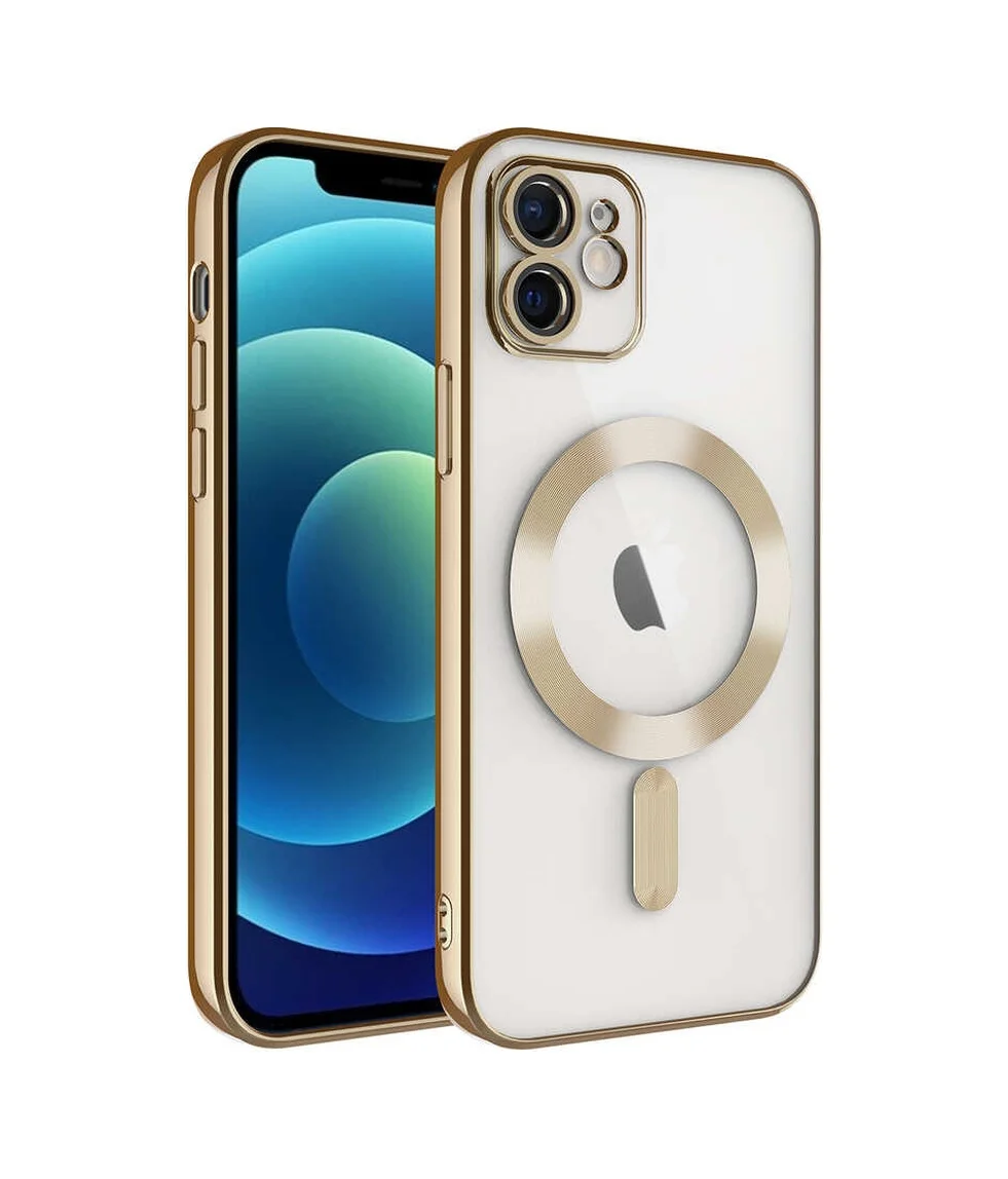Lexroo Apple iPhone Uyumlu 11 Kılıf Kamera Korumalı M-safe Wireless Şarj Özellikli Demre Kılıf - Gold Lexroo Apple iPhone Uyumlu 11 Kılıf Kamera Korumalı M-safe Wireless Şarj Özellikli Demre Kılıf - Gold