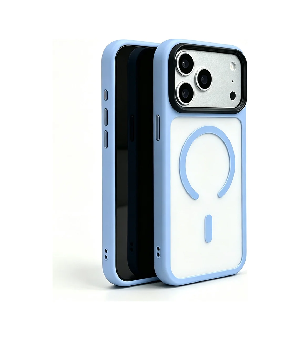 Lexroo Apple iPhone Uyumlu 18 Pro Kılıf Mat Arka Yüzey Wireless Şarj Özellikli Flet M-safe Kılıf - Açık Mavi Lexroo Apple iPhone Uyumlu 18 Pro Kılıf Mat Arka Yüzey Wireless Şarj Özellikli Flet M-safe Kılıf - Açık Mavi