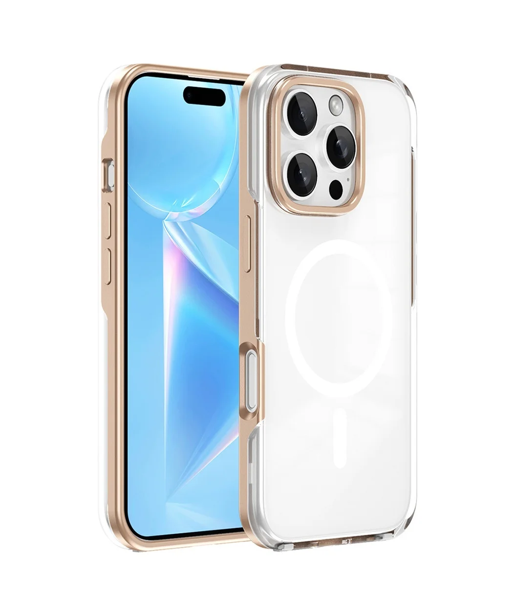 Lexroo Apple iPhone Uyumlu 16 Pro Kılıf M-safe Şarj Özellikli Çıkarılabilir Arka Yüzeyli Polar Kılıf - Gold Lexroo Apple iPhone Uyumlu 16 Pro Kılıf M-safe Şarj Özellikli Çıkarılabilir Arka Yüzeyli Polar Kılıf - Gold