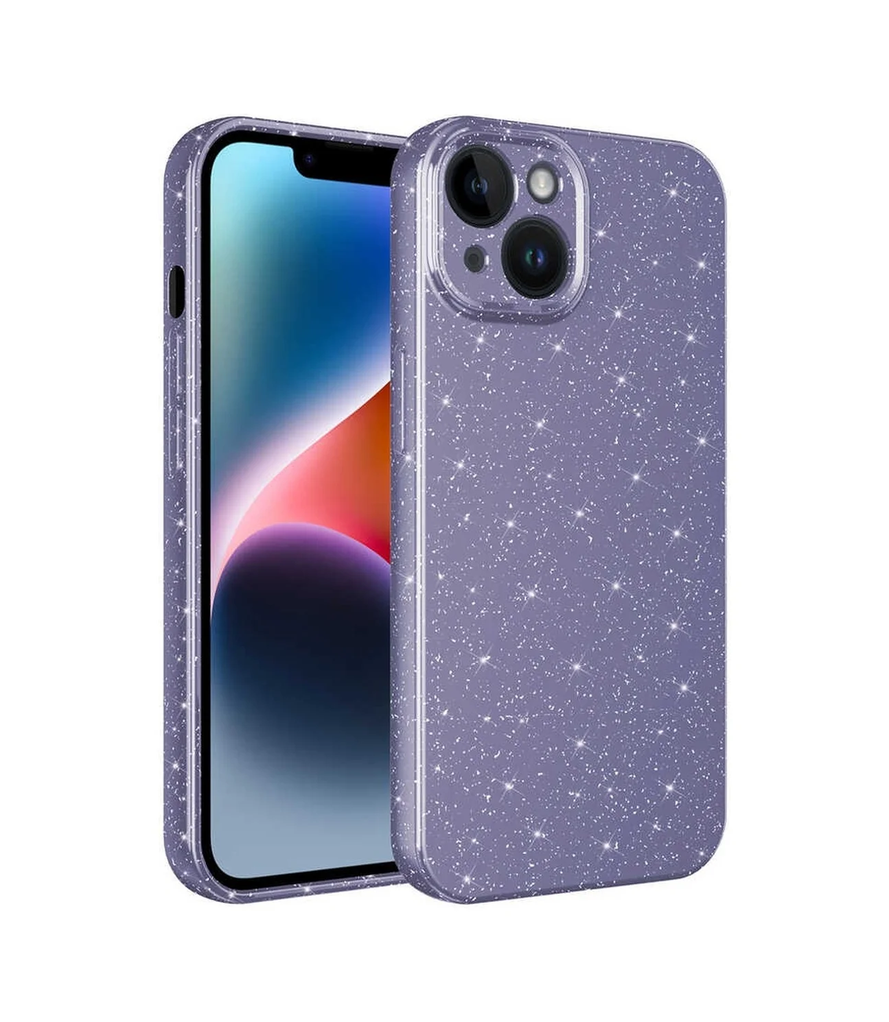 Lexroo Apple iPhone Uyumlu 14 Plus Kılıf Kamera Korumalı Simli Lüks Koton Kılıf - Mor Lexroo Apple iPhone Uyumlu 14 Plus Kılıf Kamera Korumalı Simli Lüks Koton Kılıf - Mor
