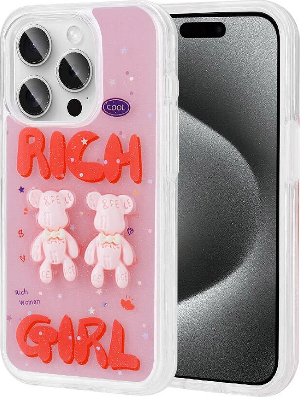 Lexroo Apple iPhone Uyumlu 15 Pro Kılıf Kabartma Figürlü Parlak Minimini Silikon Kılıf - Kırmızı Lexroo Apple iPhone Uyumlu 15 Pro Kılıf Kabartma Figürlü Parlak Minimini Silikon Kılıf - Kırmızı