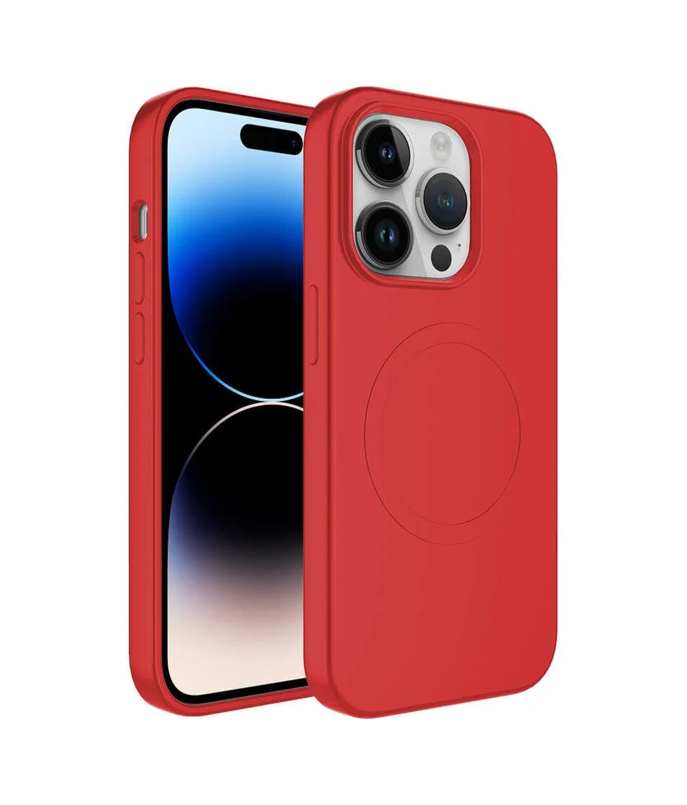 Lexroo Apple iPhone Uyumlu 14 Pro Kılıf M-safe Wireless Şarj Özellikli Pastel Renk Silikon Plas Kılıf - Kırmızı Lexroo Apple iPhone Uyumlu 14 Pro Kılıf M-safe Wireless Şarj Özellikli Pastel Renk Silikon Plas Kılıf - Kırmızı