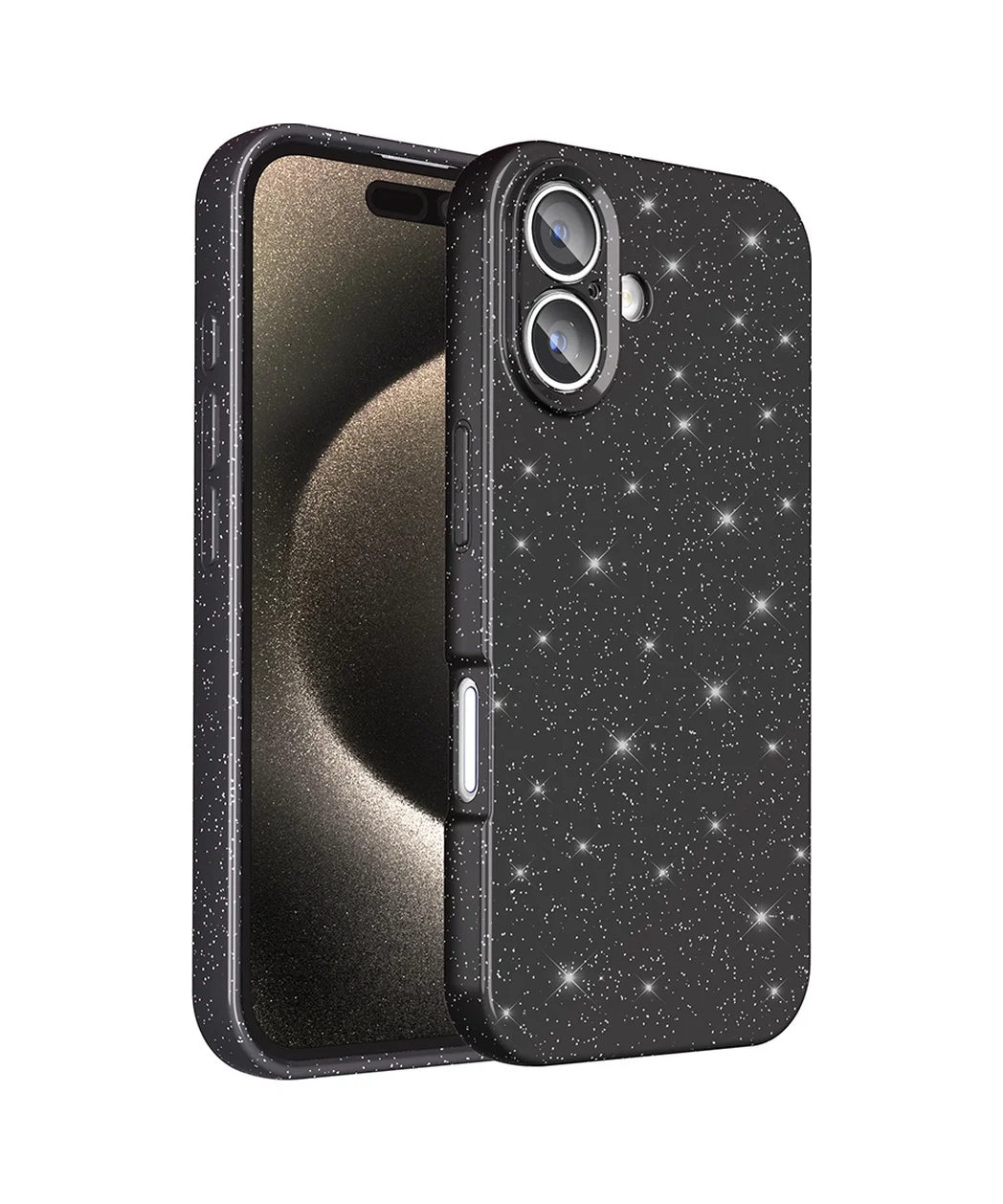 Lexroo Apple iPhone Uyumlu 16 Plus Kılıf Kamera Korumalı Simli Lüks Koton Kılıf - Siyah Lexroo Apple iPhone Uyumlu 16 Plus Kılıf Kamera Korumalı Simli Lüks Koton Kılıf - Siyah