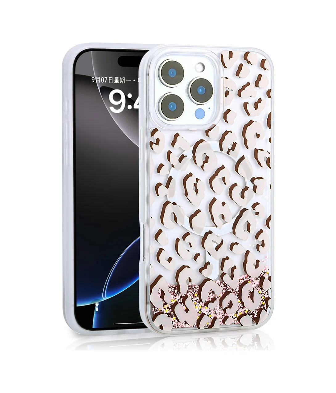 Lexroo Apple iPhone Uyumlu 15 Pro Max Kılıf Sıvılı Simli Baskılı Şeffaf Arka Yüzey Mossa Silikon Kılıf - Pembe Lexroo Apple iPhone Uyumlu 15 Pro Max Kılıf Sıvılı Simli Baskılı Şeffaf Arka Yüzey Mossa Silikon Kılıf - Pembe