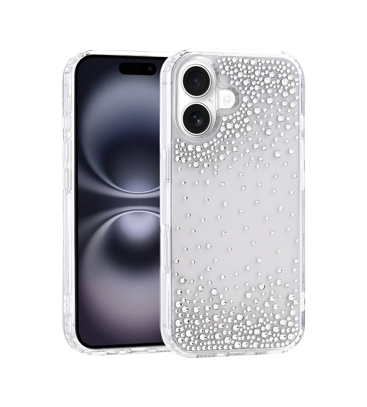 Lexroo Apple iPhone Uyumlu 16 Kılıf Airbag Tasarımlı Damla Taşlı Şeffaf Pera Silikon Kılıf - Şeffaf Lexroo Apple iPhone Uyumlu 16 Kılıf Airbag Tasarımlı Damla Taşlı Şeffaf Pera Silikon Kılıf - Şeffaf