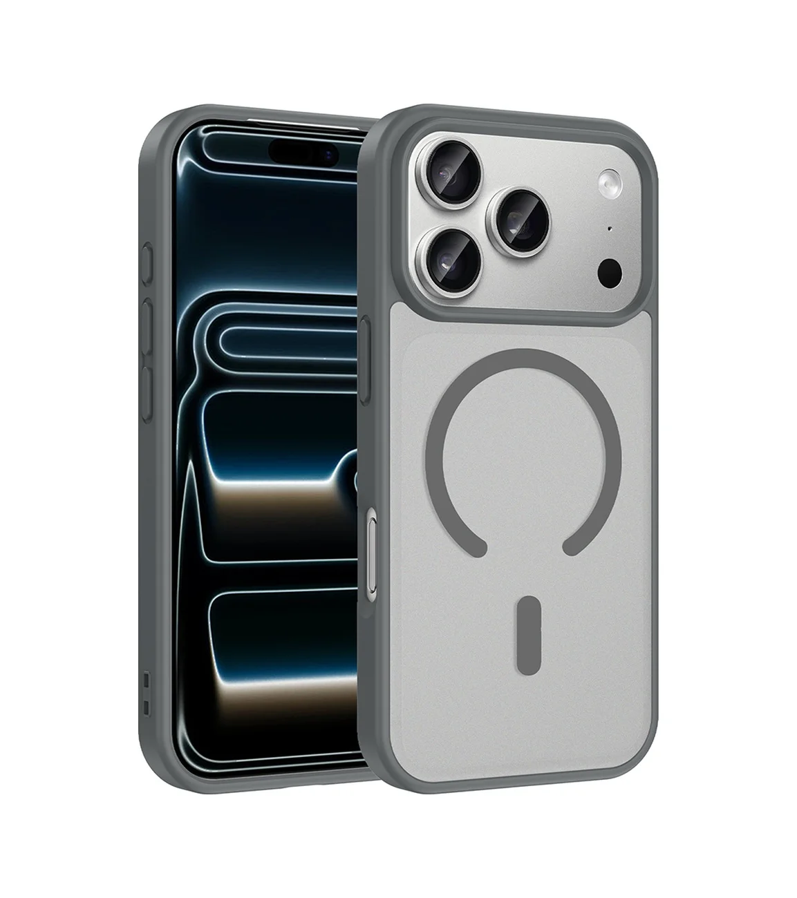 Lexroo Apple iPhone Uyumlu 18 Pro Kılıf M-safe Şarj Özellikli Babet Kılıf - Gri Lexroo Apple iPhone Uyumlu 18 Pro Kılıf M-safe Şarj Özellikli Babet Kılıf - Gri