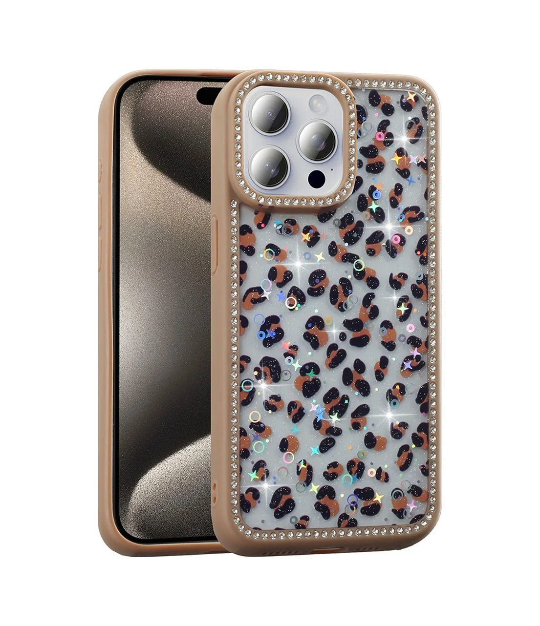 Lexroo Apple iPhone Uyumlu 15 Pro Max Kılıf Taşlı Ve Simli Tasarım Azra Kılıf - Gold Lexroo Apple iPhone Uyumlu 15 Pro Max Kılıf Taşlı Ve Simli Tasarım Azra Kılıf - Gold