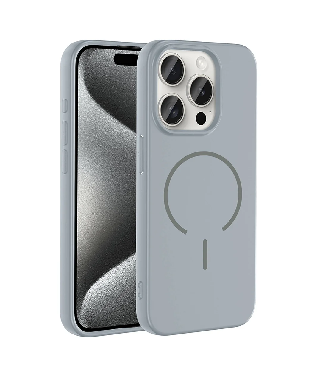Lexroo Apple iPhone Uyumlu 15 Pro Kılıf M-safe Şarj Özellikli Meta Kılıf - Titanyum-gri Lexroo Apple iPhone Uyumlu 15 Pro Kılıf M-safe Şarj Özellikli Meta Kılıf - Titanyum-gri