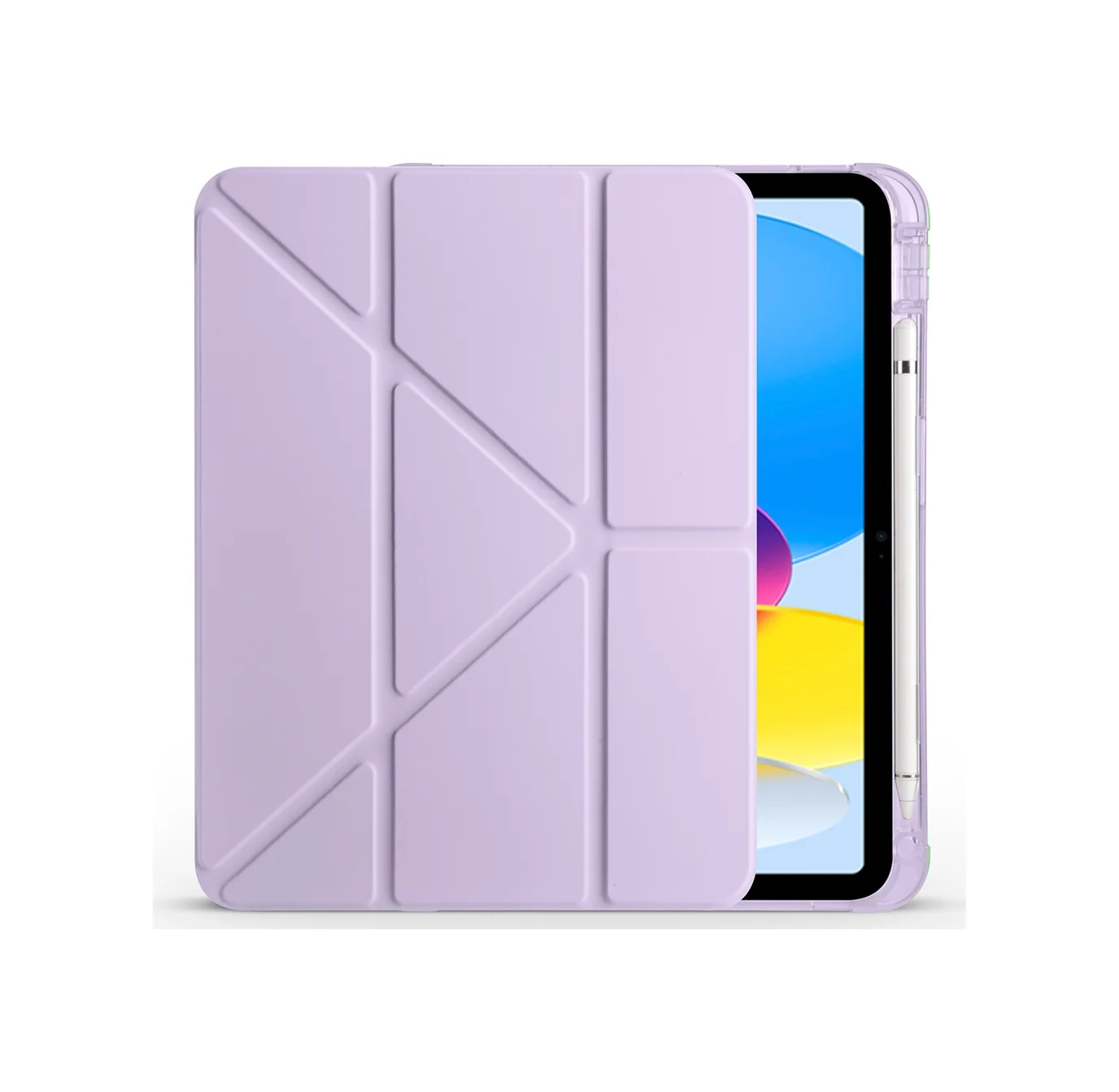 Lexroo Apple Uyumlu iPad 11.nesil 2025 Kılıf Tri Folding Kalem Bölmeli Standlı Kılıf - Lila Silikon Lexroo Apple Uyumlu iPad 11.nesil 2025 Kılıf Tri Folding Kalem Bölmeli Standlı Kılıf - Lila Silikon