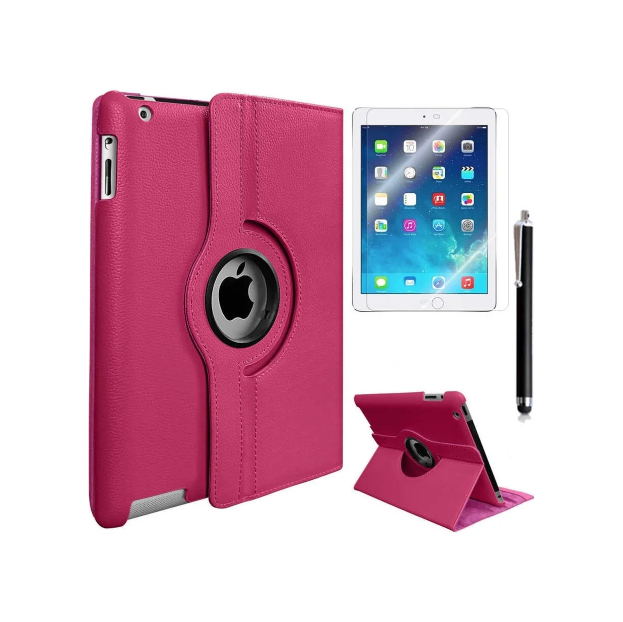 Lexroo Apple Uyumlu iPad 2 3 4 Dönebilen Standlı Kılıf - Pembe Koyu Lexroo Apple Uyumlu iPad 2 3 4 Dönebilen Standlı Kılıf - Pembe Koyu
