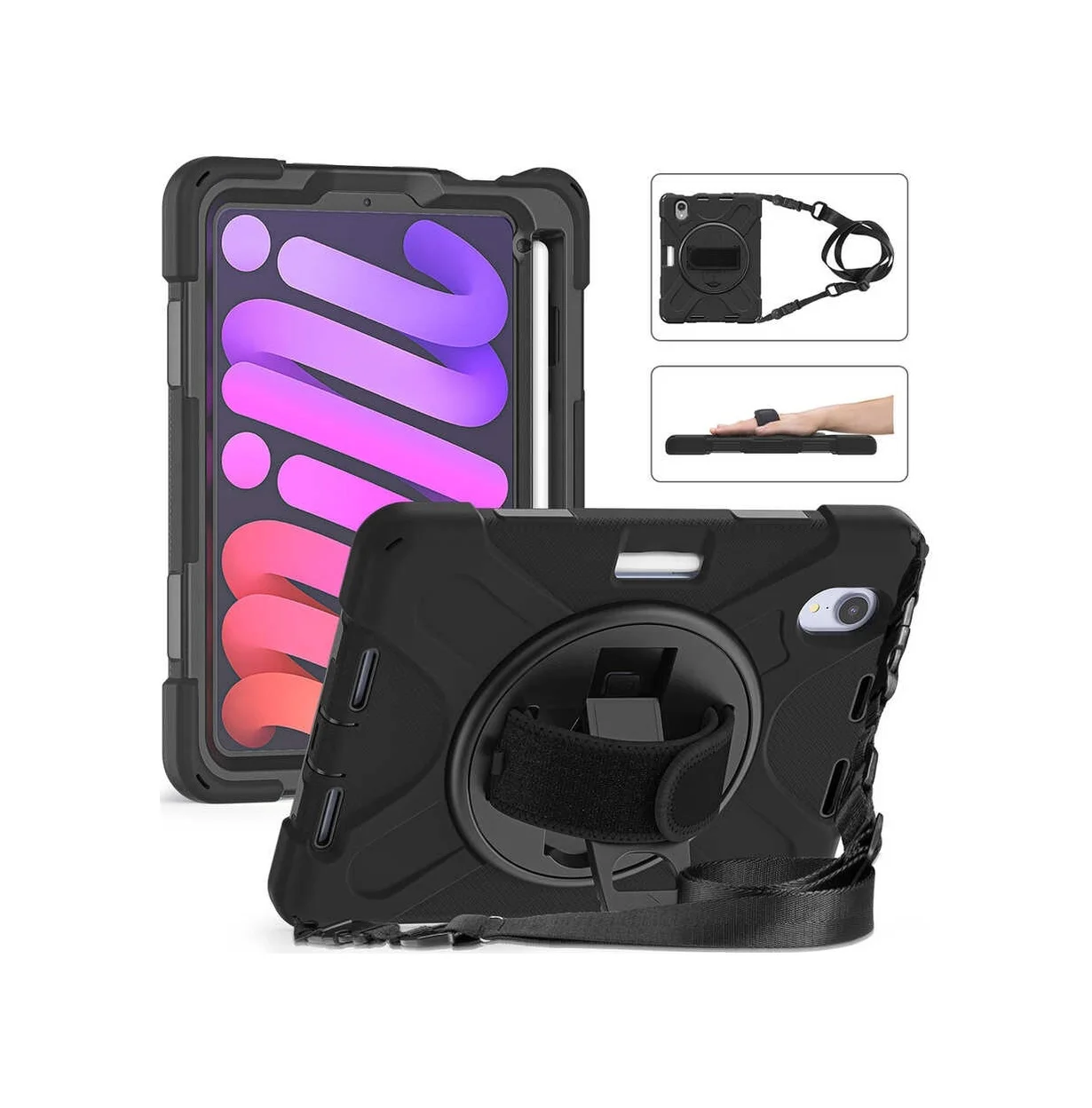 Lexroo Apple Uyumlu iPad Mini 2021 6.nesil Defender Tablet Silikon - Siyah Lexroo Apple Uyumlu iPad Mini 2021 6.nesil Defender Tablet Silikon - Siyah