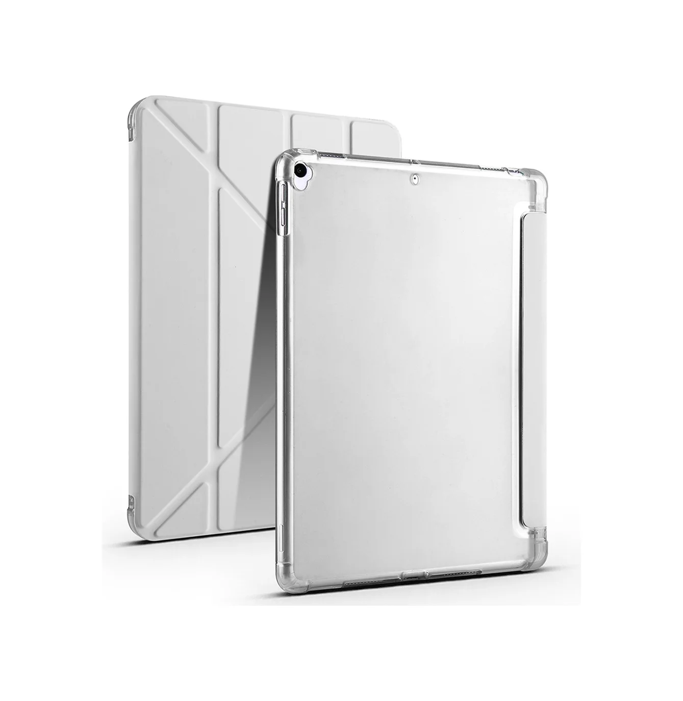 Lexroo Apple Uyumlu iPad 10.2 2021 9.nesil Kılıf Tri Folding Kalem Bölmeli Standlı Kılıf - Gri Silikon Lexroo Apple Uyumlu iPad 10.2 2021 9.nesil Kılıf Tri Folding Kalem Bölmeli Standlı Kılıf - Gri Silikon