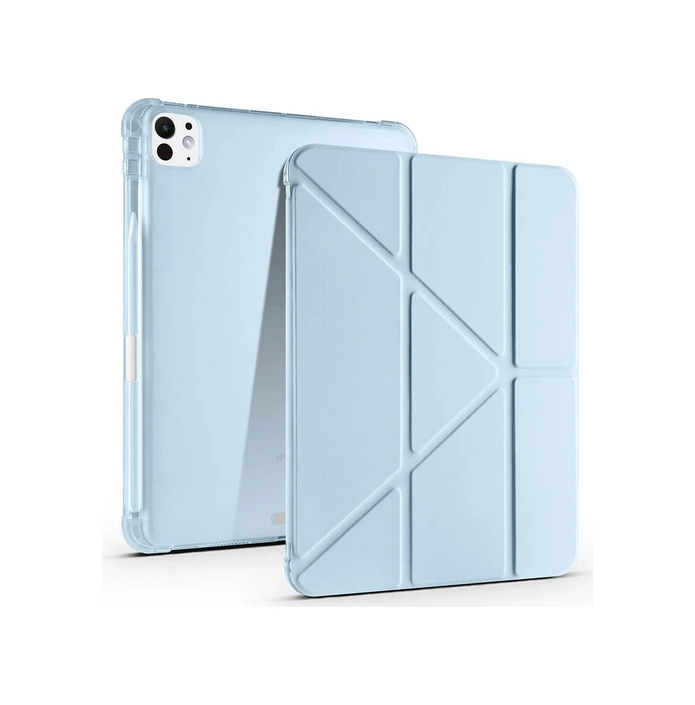 Lexroo Apple Uyumlu iPad Pro 11 2025 M5 Kılıf Tri Folding Kalem Bölmeli Standlı Kılıf - Mavi Silikon Lexroo Apple Uyumlu iPad Pro 11 2025 M5 Kılıf Tri Folding Kalem Bölmeli Standlı Kılıf - Mavi Silikon